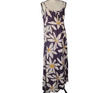 Boden size 10L dress maxi long flower open back lining zip
